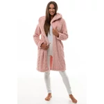 Kép 2/5 - POPPY CSAVART MINTÁJÚ BORKA KABÁT PÚDER SZÍNBEN 