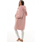 Kép 3/5 - POPPY CSAVART MINTÁJÚ BORKA KABÁT PÚDER SZÍNBEN 