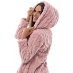 Kép 1/5 - POPPY CSAVART MINTÁJÚ BORKA KABÁT PÚDER SZÍNBEN 