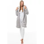 Kép 2/5 - POPPY CSAVART MINTÁJÚ BORKA KABÁT SZÜRKE SZÍNBEN 