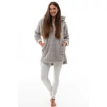 Kép 2/5 - POPPY CSAVART MINTÁS  CHILL PULÓVER SZÜRKE SZÍNBEN 