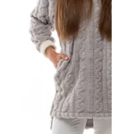 Kép 3/5 - POPPY CSAVART MINTÁS  CHILL PULÓVER SZÜRKE SZÍNBEN 