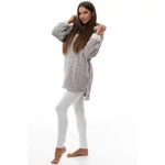 Kép 1/5 - POPPY CSAVART MINTÁS  CHILL PULÓVER SZÜRKE SZÍNBEN 