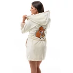 Kép 1/3 - POPPY HÍMZETT KÖNTÖS  MÓKUS MINTÁS EKRÜ-KÁVÉ