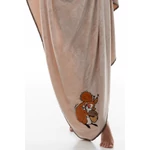 Kép 1/3 - POPPY HÍMZETT MÓKUS MINTÁS TAKARÓ KÁVÉ SZÍNBEN