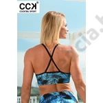 Kép 3/3 - CCK 23.F.01207 KÉK-FEKETE LEVELES BIKINI FELSŐ