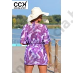 Kép 3/3 - CCK TÜLL KAFTÁN LILA LEVELES KAFTÁN