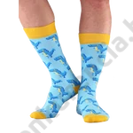 Kép 2/2 - NORDKAMP DINOSZARUSZ KÉK-SÁRGA NŐI ZOKNI