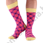 Kép 2/2 - NORDKAMP PEPITA SÁRGA-SZILVA FÉRFI ZOKNI