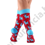 Kép 3/3 - NORDKAMP SZARVAS PIROS-KÉK NŐI ZOKNI