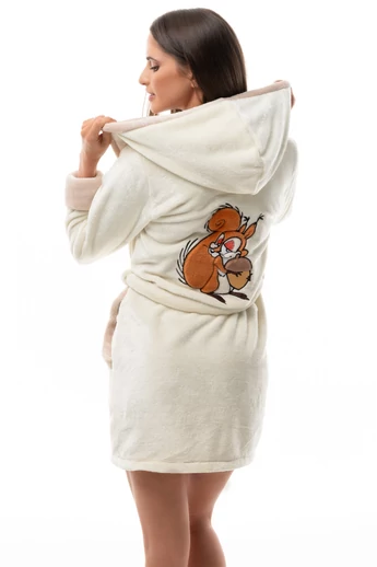 POPPY HÍMZETT KÖNTÖS MÓKUS MINTÁS EKRÜ-KÁVÉ