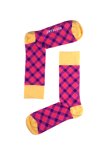 NORDKAMP PEPITA SÁRGA-SZILVA FÉRFI ZOKNI