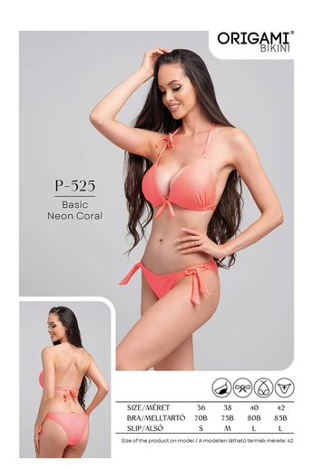 ORIGAMI 25.P-525 BASIC NEON CORAL BIKINI