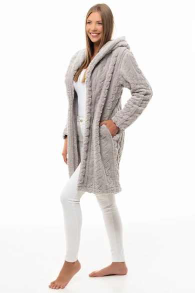 POPPY CSAVART MINTÁJÚ BORKA KABÁT SZÜRKE SZÍNBEN 