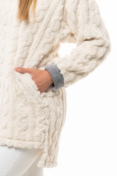 POPPY CSAVART MINTÁS  CHILL PULÓVER EKRŰ SZÍNBEN 