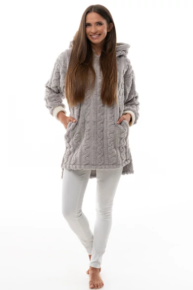 POPPY CSAVART MINTÁS CHILL PULÓVER SZÜRKE SZÍNBEN 