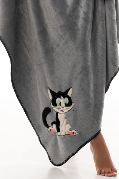 POPPY HÍMZETT CATY MINTÁS TAKARÓ SZÜRKE SZÍNBEN