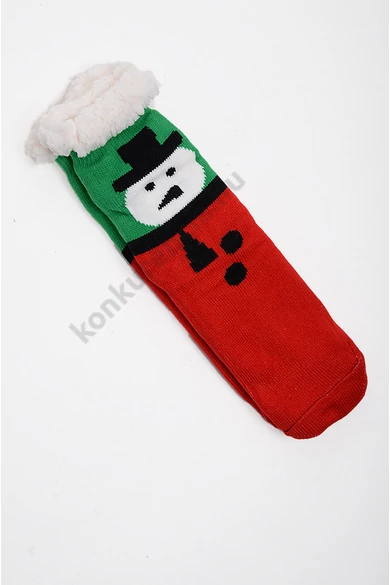 B&O VASTAG PIROS-ZÖLD HÓEMBER MINTÁS ZOKNI