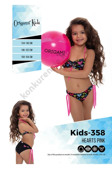 ORIGAMI 23.KIDS-358 HEARTS PINK  GYEREK FÜRDŐRUHA
