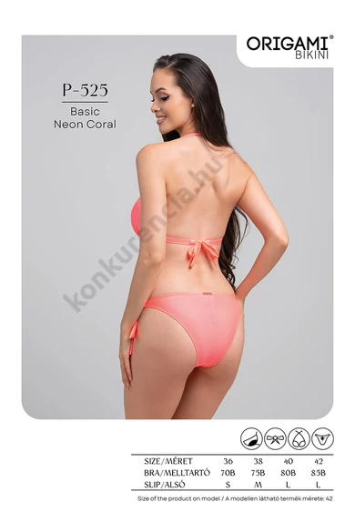 ORIGAMI 25.P-525 BASIC NEON CORAL BIKINI