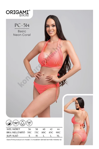ORIGAMI 25.PC-514 BASIC NEON CORAL BIKINI