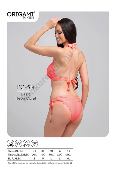 ORIGAMI 25.PC-514 BASIC NEON CORAL BIKINI