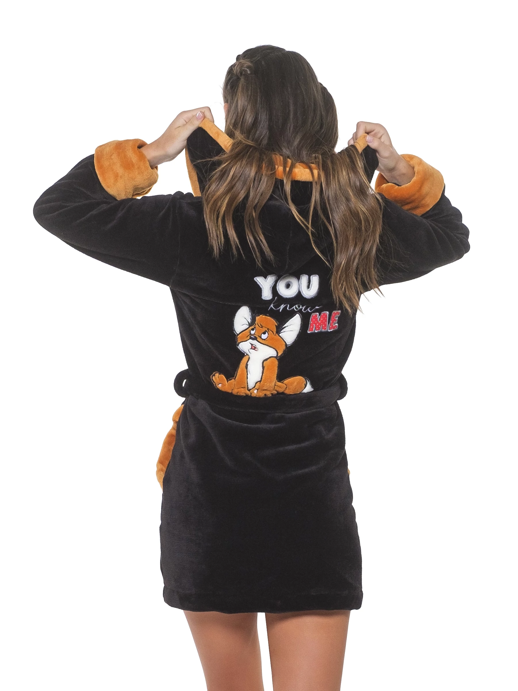 POPPY HÍMZETT VUK MINTÁS FEKETE-ROZSDA NŐI KÖNTÖS